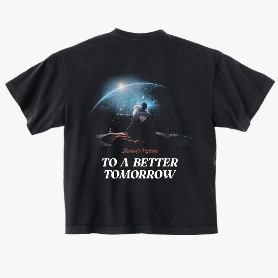Superman "to a better tomorrow" Box Cut Tee